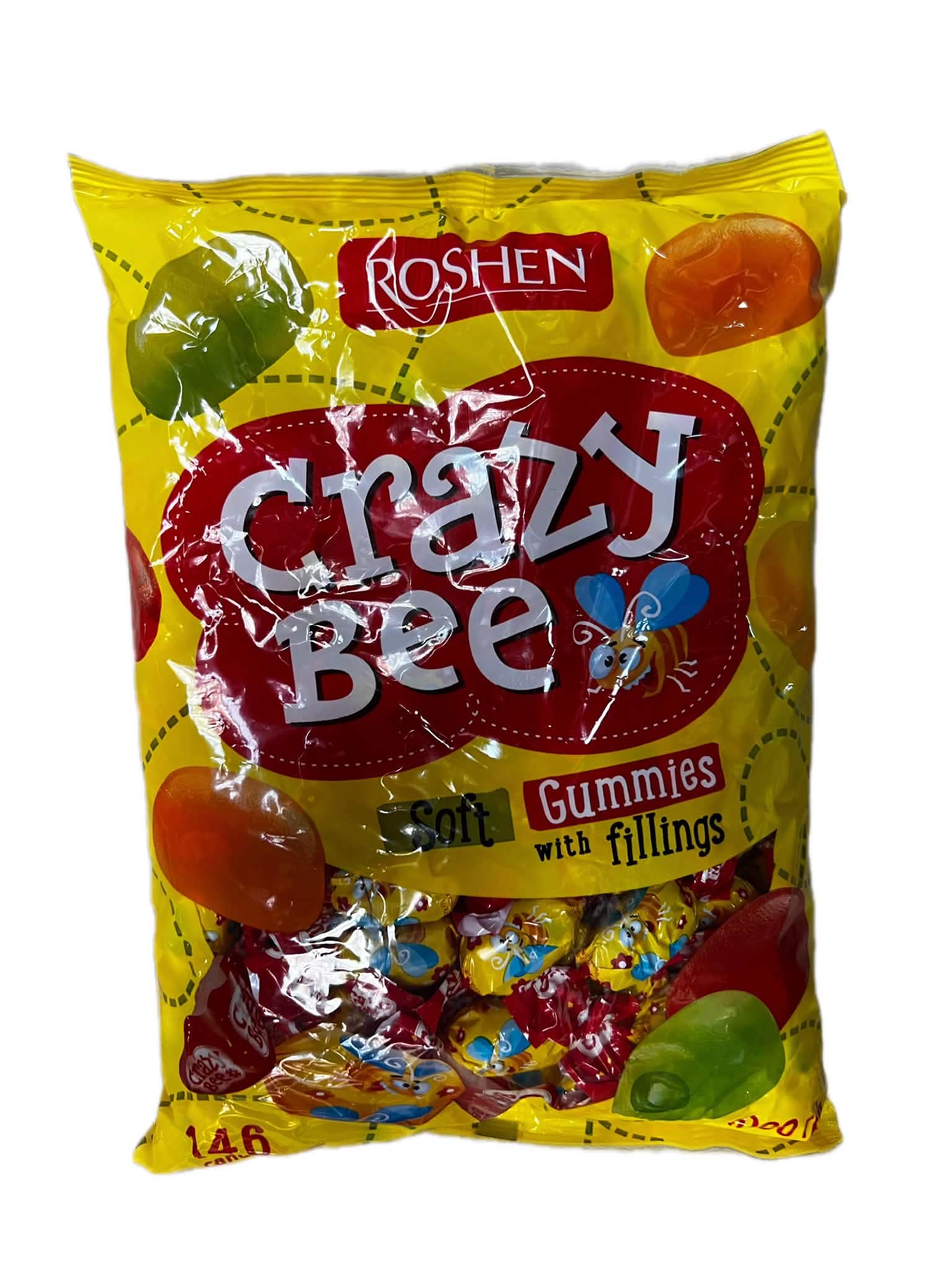 🍬 Roshen Crazy Bee – Gyümölcsös töltött gumicukorka