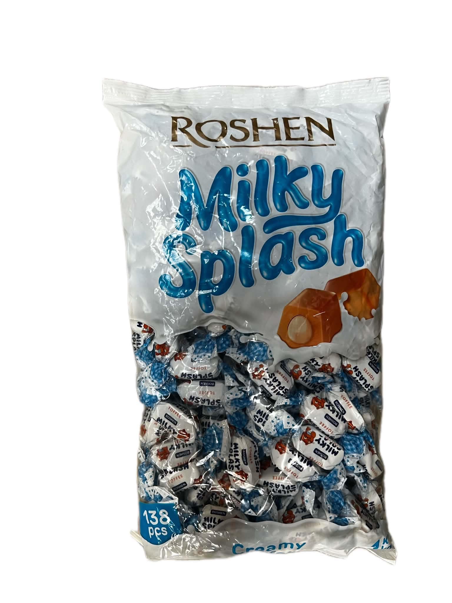 Roshen Milky Splash – Tejkaramellás töltött cukorka, 138 db