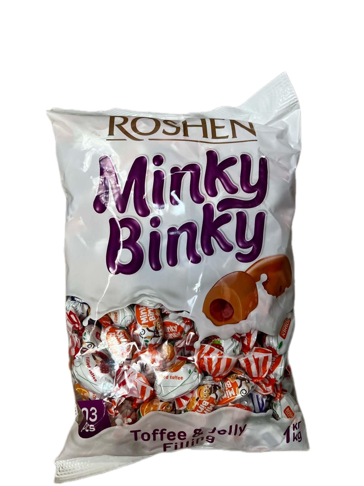 🍓 Roshen Minky Binky – Gyümölcsös zselével töltött karamella 🍊